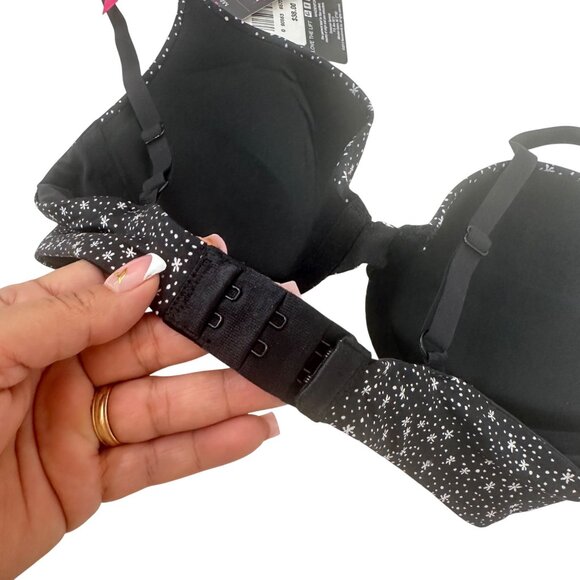 Maidenform Womens 34B Black & White Dotted Demi Coverage Push-Up Bra With Tags - Picture 11 of 11